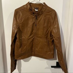 NWT Cruel Girl Sassy Women's Brown Vegan Leather Jacket